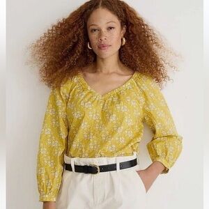 JCREW V-neck top in Liberty® Capel floral organic cotton